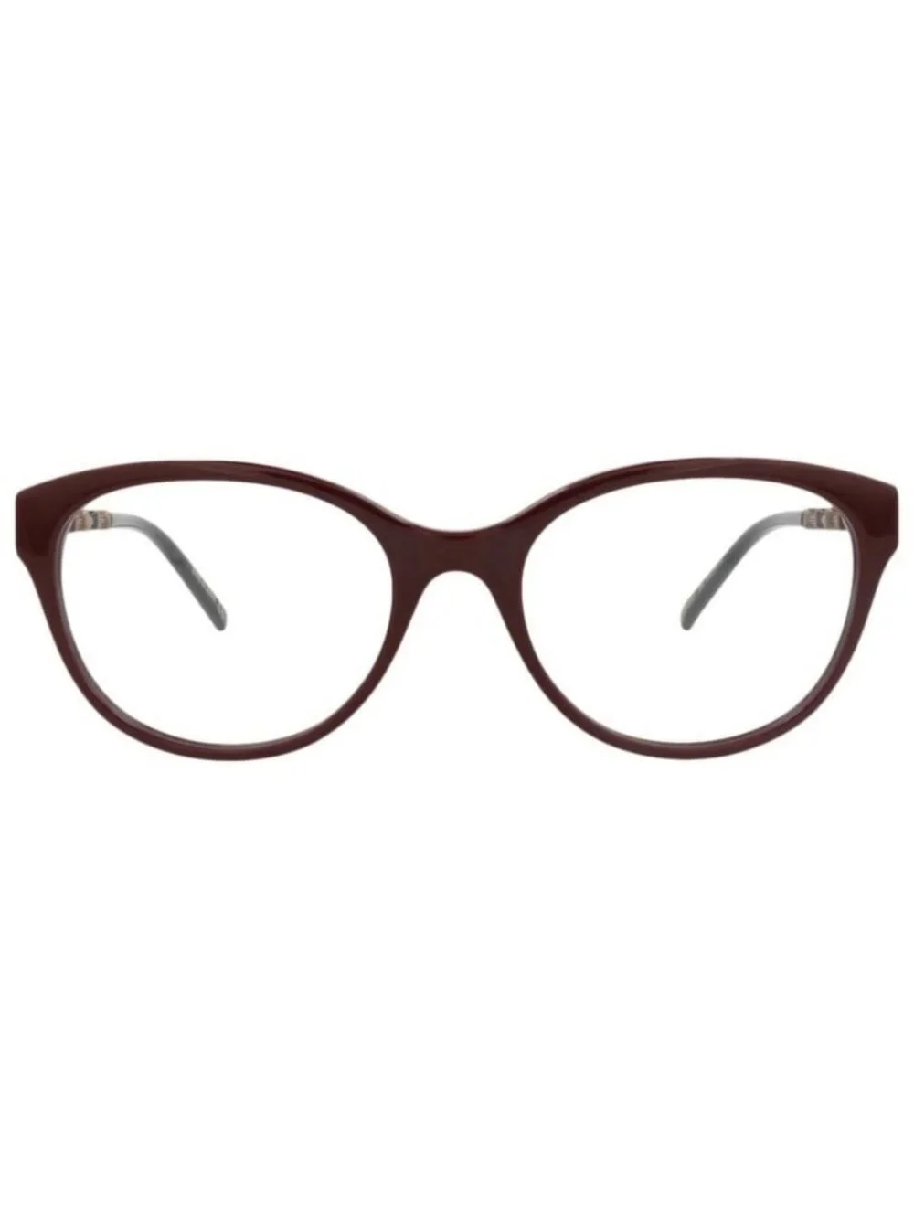 New Gucci Womens Cat Eye Burgundy Gold Transparent Fashion Designer Eyeglasses